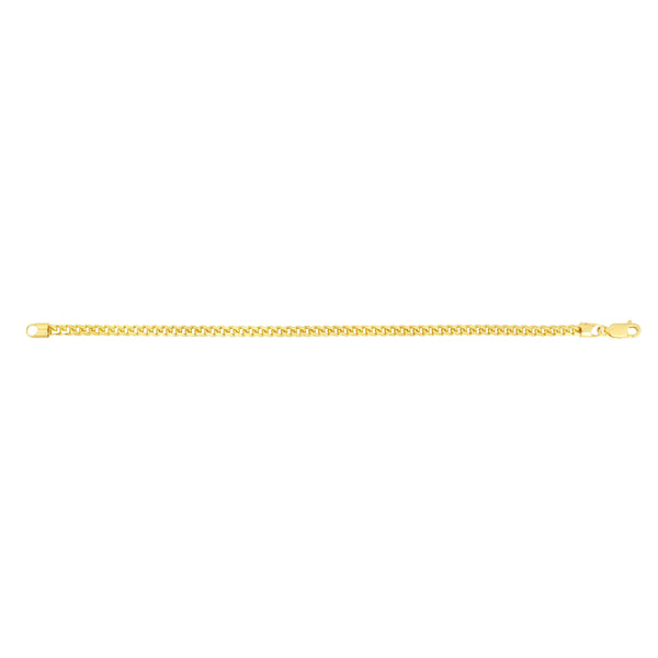 Yellow 14K Gold 4mm Diamond Cut Round Franco Chain