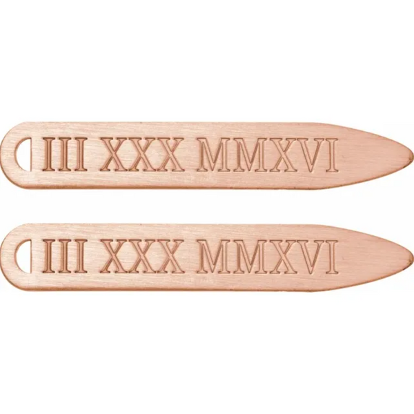 Roman Numeral Date Collar Stay