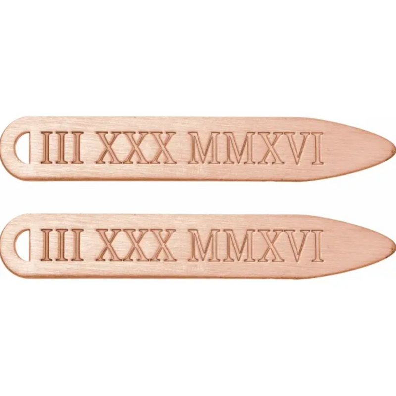 Roman Numeral Date Collar Stay-Collar Stay-Maurice's Jewelers-