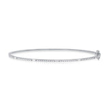 14K Yellow Gold Round and Baguette Diamond Hinged Bangle-Bracelets-Maurice's Jewelers-White Gold-