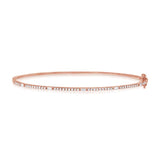 14K Yellow Gold Round and Baguette Diamond Hinged Bangle-Bracelets-Maurice's Jewelers-Rose Gold-