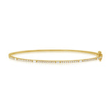 14K Yellow Gold Round and Baguette Diamond Hinged Bangle-Bracelets-Maurice's Jewelers-Yellow Gold-