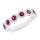14K Rose Gold Ruby Diamond Halo Band-Rings-Maurice's Jewelers-White Gold-4-