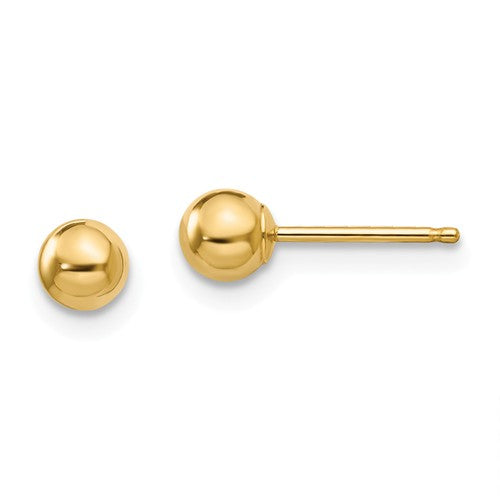14K Yellow Gold Ball Baby Earrings