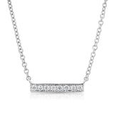 14K Rose Gold Short Diamond Bar Necklace