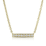 14K Yellow Gold Short Diamond Bar Necklace