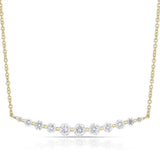 14K White Gold Solitaire Diamond Graduating Necklace-Necklaces-majolie-Yellow Gold-