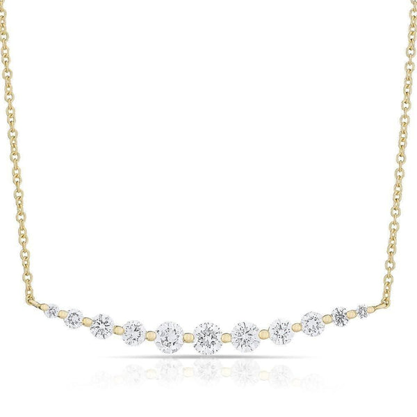 14K White Gold Solitaire Diamond Graduating Necklace-Necklaces-majolie-Yellow Gold-