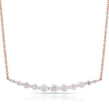 14K White Gold Solitaire Diamond Graduating Necklace-Necklaces-majolie-Rose Gold-