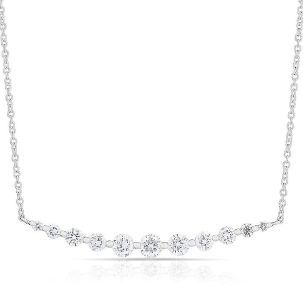 14K White Gold Solitaire Diamond Graduating Necklace-Necklaces-majolie-White Gold-