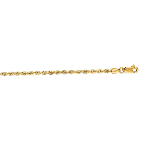Yellow 14K Gold 2.5mm Rope Chain