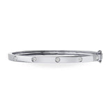 14K White Gold Stackable Polished Diamond Bangle