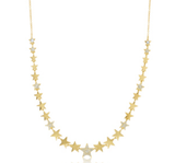 14K Yellow Gold Diamond Pave Star Necklace