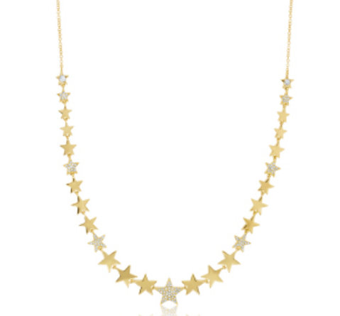 14K Yellow Gold Diamond Pave Star Necklace-Necklaces-Maurice's Jewelers-Yellow Gold-