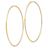 14k Yellow Gold 66MM Endless Hoop Earrings