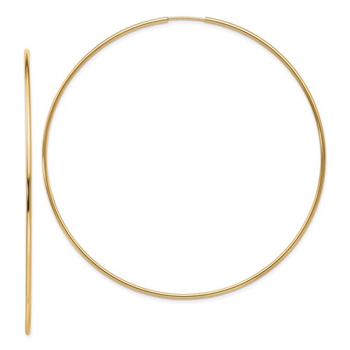 14k Yellow Gold 66MM Endless Hoop Earrings-EARRINGS-Maurice's Jewelers-