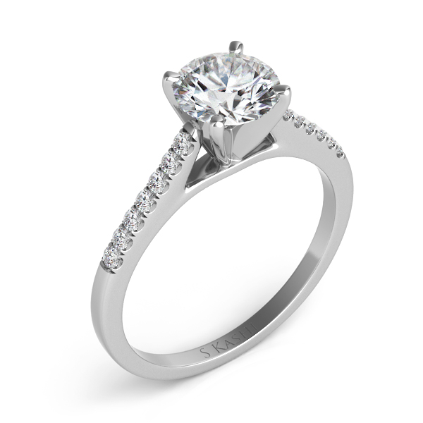 14K White Gold Thin Diamond Mounting-mounting-S KASHI-