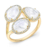 Triple Moonstone Cocktail Ring-Rings-majolie-Yellow Gold-4-