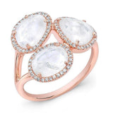 Triple Moonstone Cocktail Ring-Rings-majolie-Rose Gold-4-