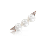 14K White Gold Triple Pearl Ear Climbers (Left Ear)-earrings-majolie-Rose Gol-Left-
