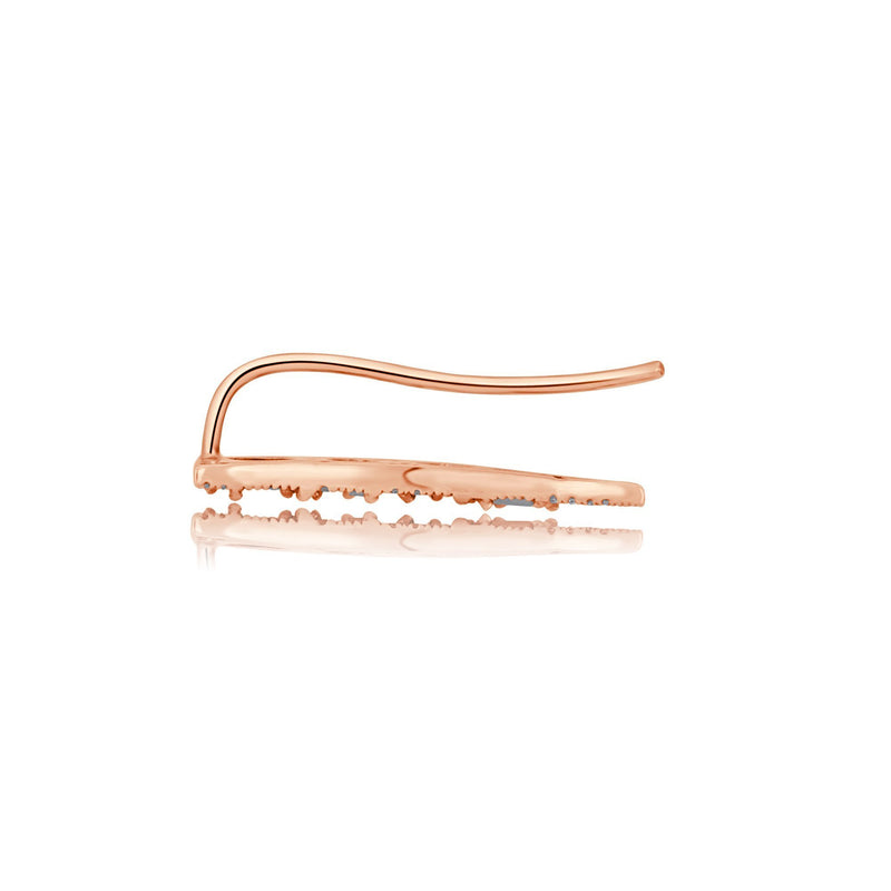 14K White Gold Triple Star Ear Climber-earrings-majolie-