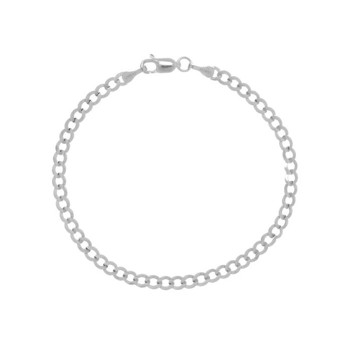 White 14K Gold 3.6mm Polished Comfort Curb Chain-MENS NECKLACE-MAURICE'S JEWELERS-