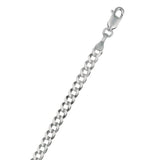 White 14K Gold 3.6mm Polished Comfort Curb Chain