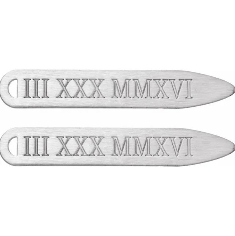 Roman Numeral Date Collar Stay-Collar Stay-Maurice's Jewelers-