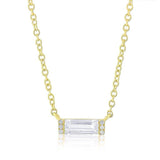 14K Yellow Gold White Topaz Slice Necklace-Necklaces-majolie-Yellow Gold-