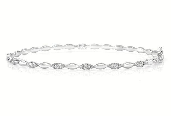 14K Yellow Gold Diamond Beaded Bangle-Bangles-uneek-White Gold-