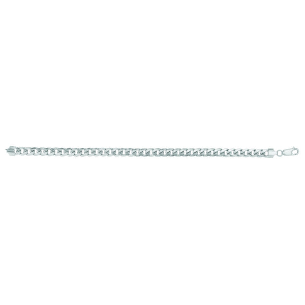 White 14K Gold 6.5mm Semi-Solid Miami Cuban Chain