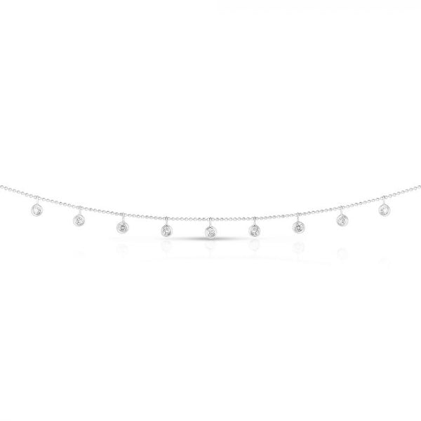 White 14K Diamond Dangling Necklace-Necklaces-Maurice's Jewelers-