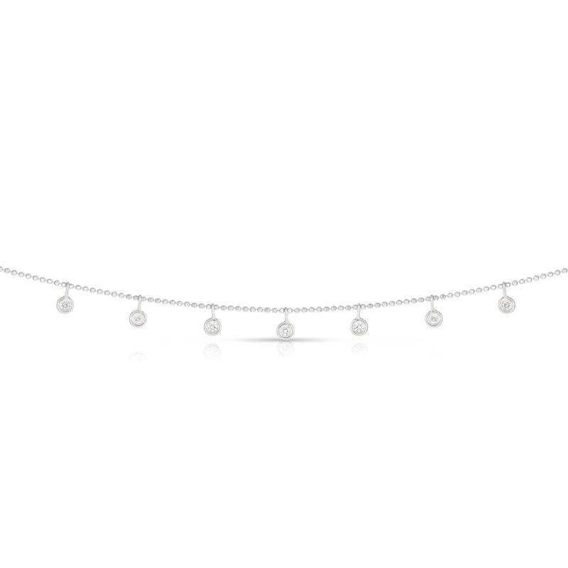14K White Gold Diamonds Dangle by the Yard Necklace-Necklaces-MAURICE'S JEWELERS-