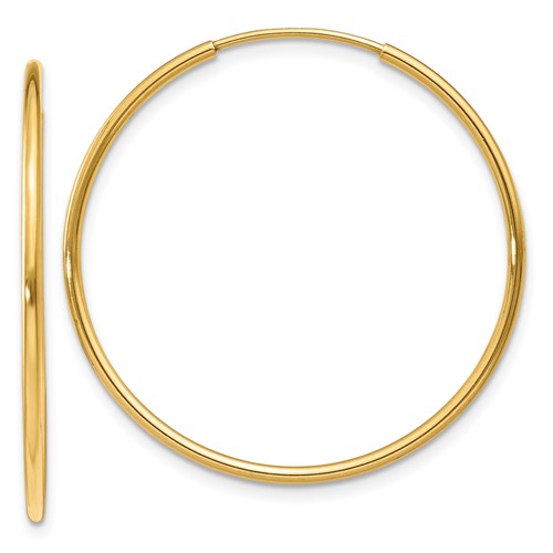 14K Yellow Gold Endless Hoop Earring