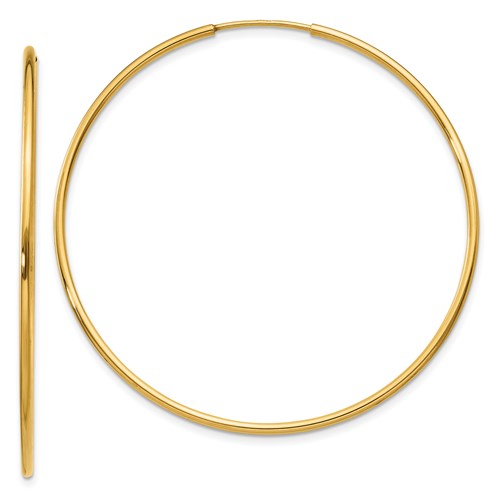 14k Yellow Gold 45MM Endless Hoop Earrings-EARRINGS-Maurice's Jewelers-