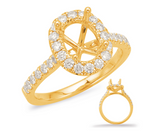 14K Yellow Gold Diamond Oval Halo Mounting-mounting-S KASHI-